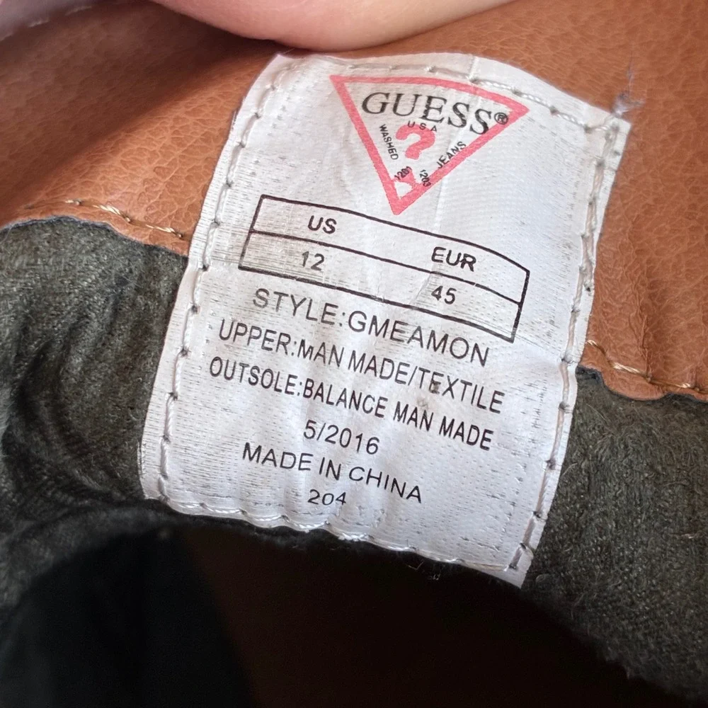 GUESS Mens Chukka Desert Boots Brown Taupe Lace Up Ankle GMEAMON Size 12